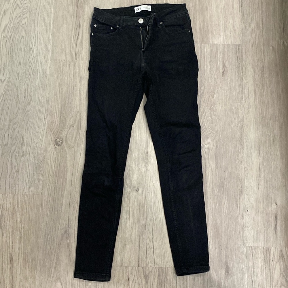 Zara Hi Rose Black Skinny Jeans
